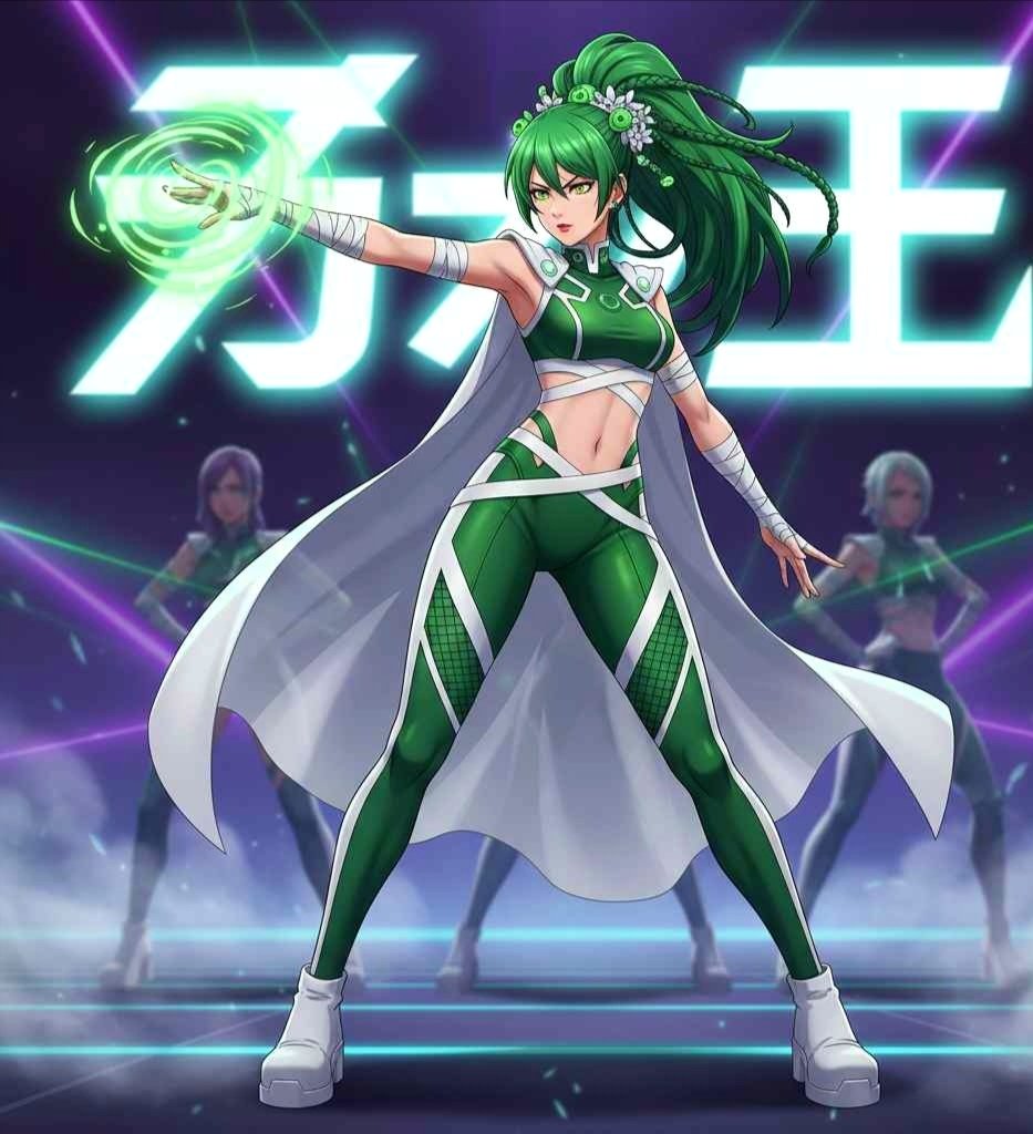 Fubuki como una integrante de las guerreras K-pop