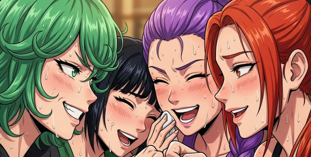 Las guerreras K-pop se sorprende de Tatsumaki por su gran resistencia después de entrenar mucho una coreografía