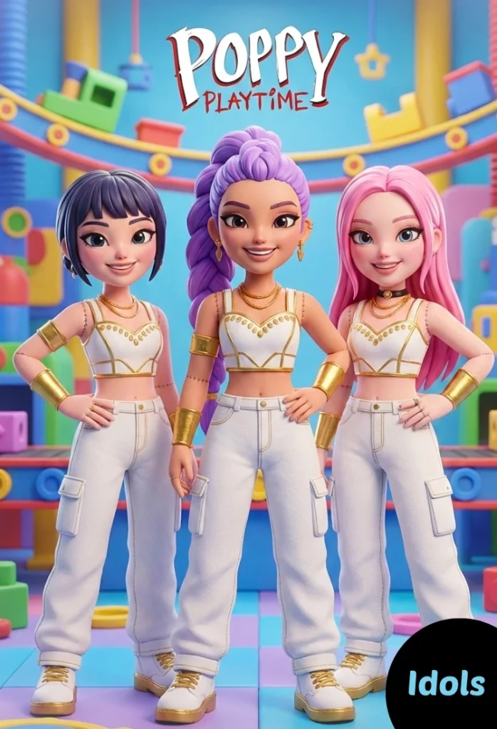 Las guerreras K-pop se convierten en juguetes de Poppy Playtime pero sin convertirse en juguetes malos, siguen siendo Idols