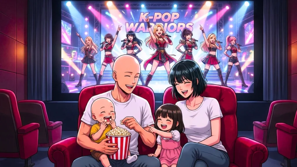 Fubuki y Saitama llevan a sus hijos al cine a disfrutar de la película de las guerreras K-pop