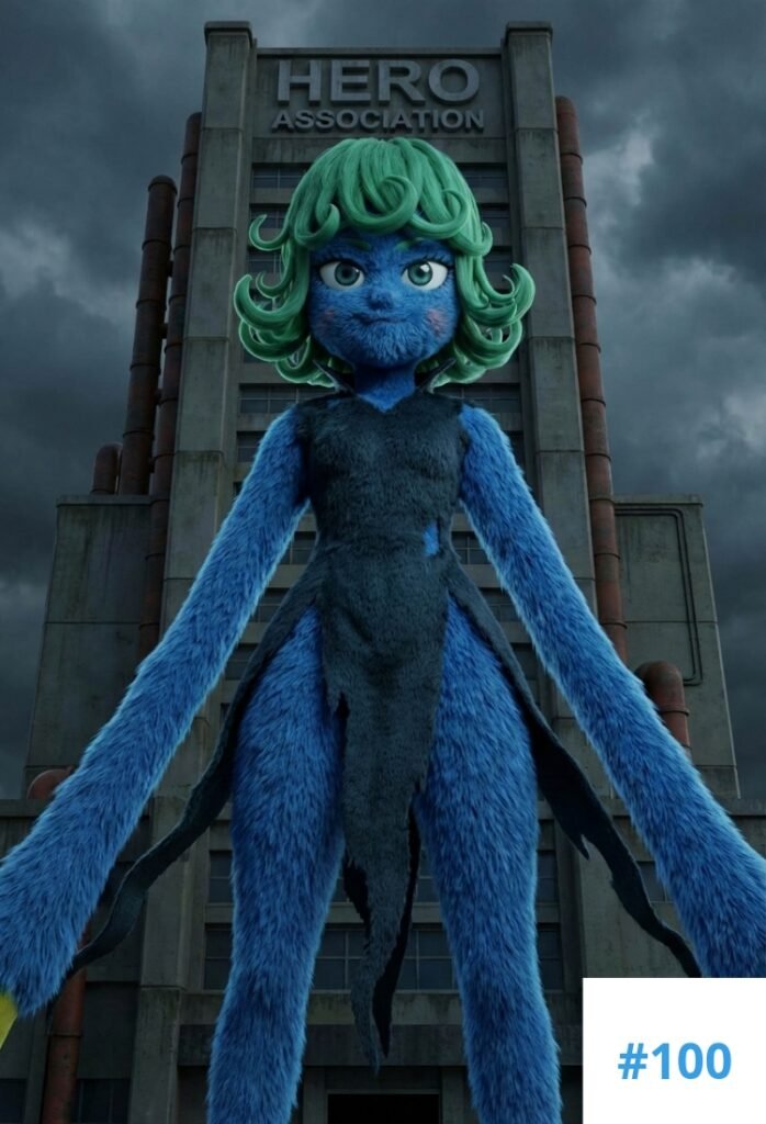 El resultado de la fusión entre Tatsumaki y Huggy Wuggy de Poppy Playtime, una fusión que crea a un juguete muy peligroso