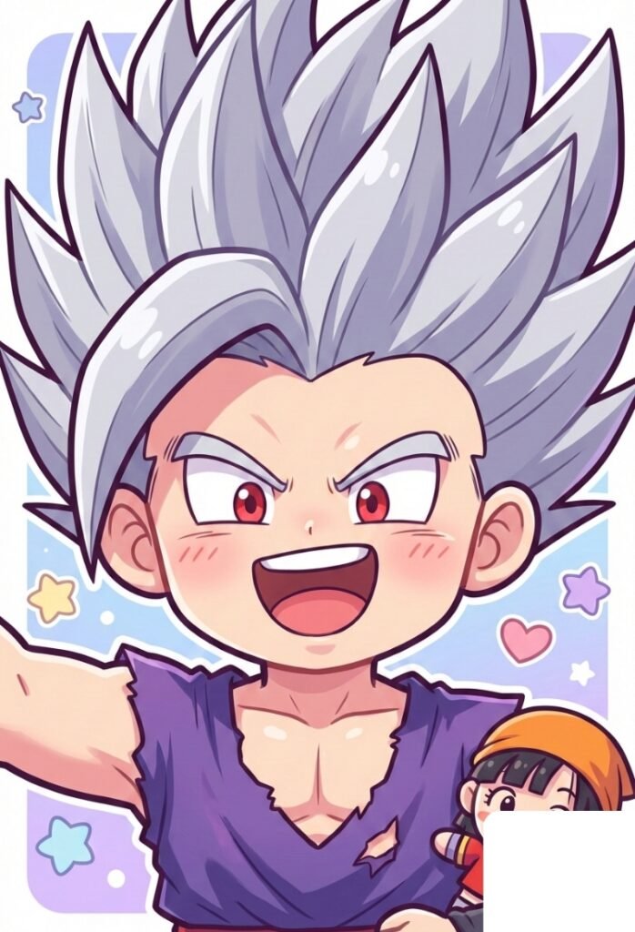 Gohan modo bestia estilo chibi, feliz