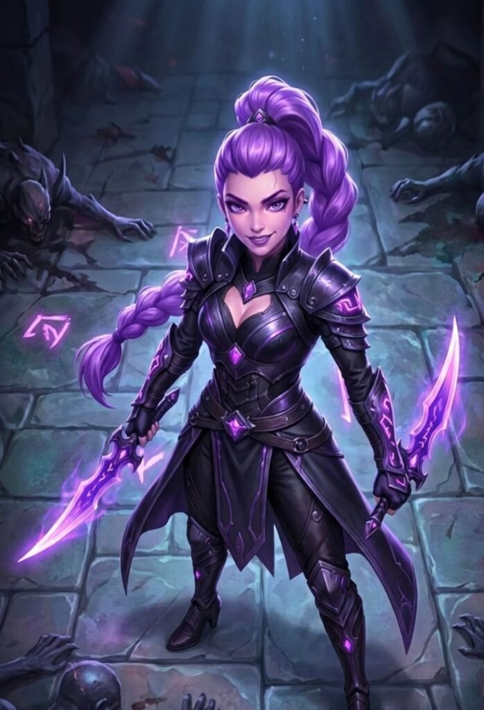 Rumi como una cazadora imponente en el anime de solo leveling