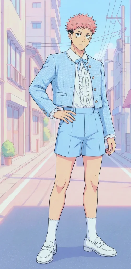 Yuji Itadori al estilo coquette