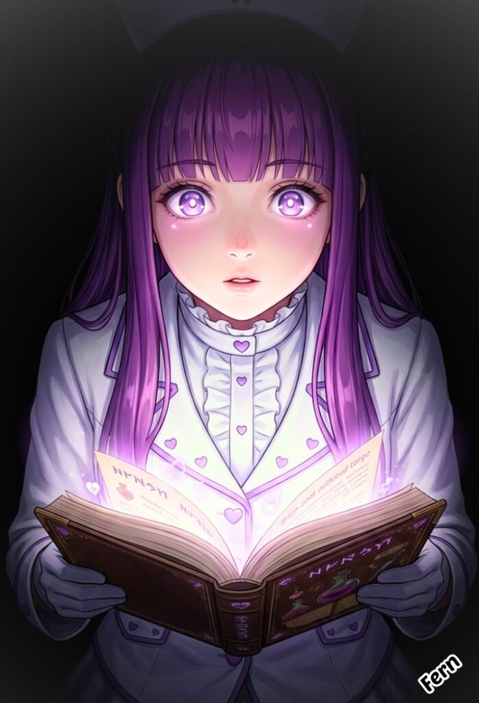 Fern como una enfermera aprendiendo magia de sanación todo lo que puede para ayudar a todos.